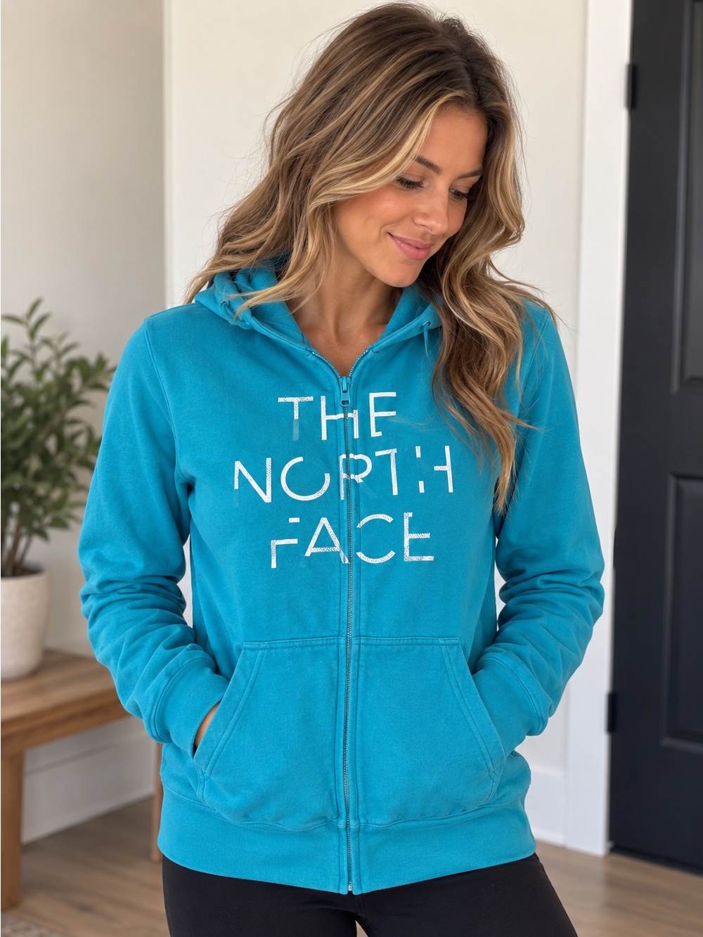 The North Face Turquoise Full-Zip Hoodie